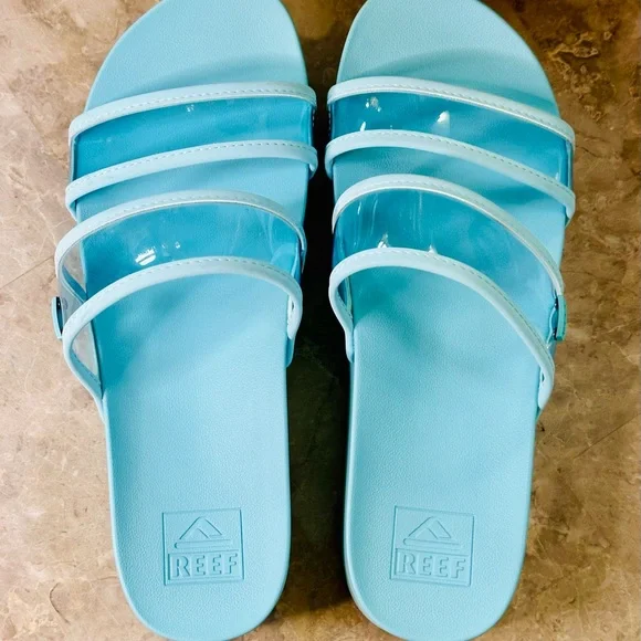 REEF Sandals Womens Size 10 Vista Hi-Energy Blue Slip On Slide Comfort NEW - Picture 5 of 9